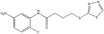 N-(5-amino-2-fluorophenyl)-4-(1,3,4-thiadiazol-2-ylsulfanyl)butanamide Structure