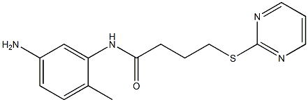 N-(5-amino-2-methylphenyl)-4-(pyrimidin-2-ylsulfanyl)butanamide Struktur