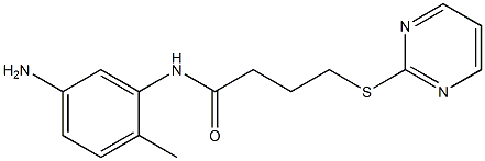 N-(5-amino-2-methylphenyl)-4-(pyrimidin-2-ylsulfanyl)butanamide 结构式