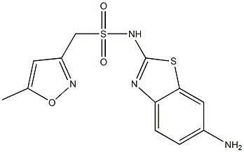 N-(6-amino-1,3-benzothiazol-2-yl)-1-(5-methyl-1,2-oxazol-3-yl)methanesulfonamide 结构式