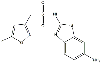 N-(6-amino-1,3-benzothiazol-2-yl)-1-(5-methyl-1,2-oxazol-3-yl)methanesulfonamide 化学構造式