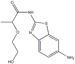 N-(6-amino-1,3-benzothiazol-2-yl)-2-(2-hydroxyethoxy)propanamide 化学構造式