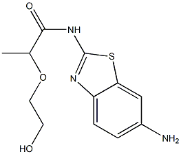 N-(6-amino-1,3-benzothiazol-2-yl)-2-(2-hydroxyethoxy)propanamide 结构式