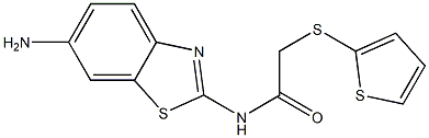 N-(6-amino-1,3-benzothiazol-2-yl)-2-(thiophen-2-ylsulfanyl)acetamide,,结构式