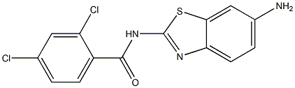 N-(6-amino-1,3-benzothiazol-2-yl)-2,4-dichlorobenzamide 化学構造式