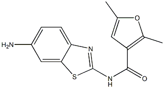 N-(6-amino-1,3-benzothiazol-2-yl)-2,5-dimethyl-3-furamide 化学構造式