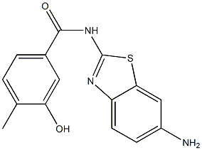 N-(6-amino-1,3-benzothiazol-2-yl)-3-hydroxy-4-methylbenzamide 结构式