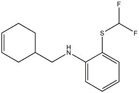 N-(cyclohex-3-en-1-ylmethyl)-2-[(difluoromethyl)sulfanyl]aniline,,结构式