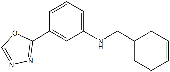 N-(cyclohex-3-en-1-ylmethyl)-3-(1,3,4-oxadiazol-2-yl)aniline Struktur