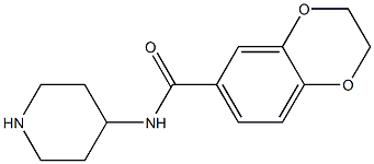 N-(piperidin-4-yl)-2,3-dihydro-1,4-benzodioxine-6-carboxamide 化学構造式