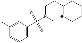 N,3-dimethyl-N-[2-(piperidin-2-yl)ethyl]benzene-1-sulfonamide 化学構造式