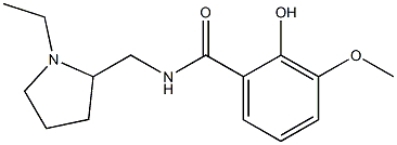 N-[(1-ethylpyrrolidin-2-yl)methyl]-2-hydroxy-3-methoxybenzamide,,结构式