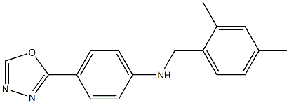 N-[(2,4-dimethylphenyl)methyl]-4-(1,3,4-oxadiazol-2-yl)aniline,,结构式