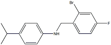 N-[(2-bromo-4-fluorophenyl)methyl]-4-(propan-2-yl)aniline Struktur