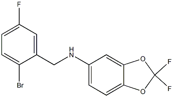 N-[(2-bromo-5-fluorophenyl)methyl]-2,2-difluoro-2H-1,3-benzodioxol-5-amine Struktur