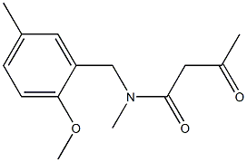 N-[(2-methoxy-5-methylphenyl)methyl]-N-methyl-3-oxobutanamide 结构式