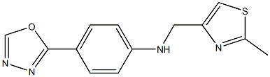 N-[(2-methyl-1,3-thiazol-4-yl)methyl]-4-(1,3,4-oxadiazol-2-yl)aniline,,结构式