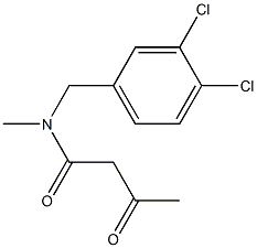 N-[(3,4-dichlorophenyl)methyl]-N-methyl-3-oxobutanamide 化学構造式