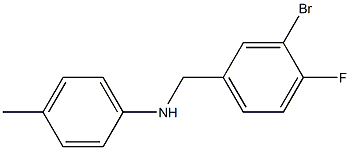 N-[(3-bromo-4-fluorophenyl)methyl]-4-methylaniline,,结构式