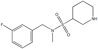 N-[(3-fluorophenyl)methyl]-N-methylpiperidine-3-sulfonamide 结构式