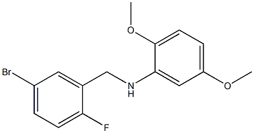 N-[(5-bromo-2-fluorophenyl)methyl]-2,5-dimethoxyaniline Struktur