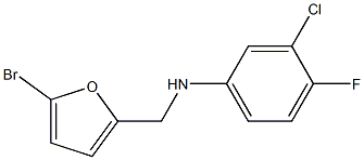 N-[(5-bromofuran-2-yl)methyl]-3-chloro-4-fluoroaniline Struktur