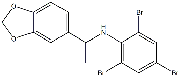 N-[1-(2H-1,3-benzodioxol-5-yl)ethyl]-2,4,6-tribromoaniline 化学構造式