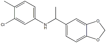 N-[1-(2H-1,3-benzodioxol-5-yl)ethyl]-3-chloro-4-methylaniline 化学構造式