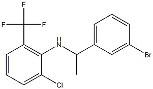 N-[1-(3-bromophenyl)ethyl]-2-chloro-6-(trifluoromethyl)aniline,,结构式