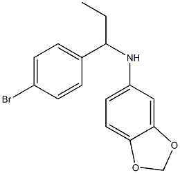 N-[1-(4-bromophenyl)propyl]-2H-1,3-benzodioxol-5-amine 结构式