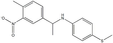 N-[1-(4-methyl-3-nitrophenyl)ethyl]-4-(methylsulfanyl)aniline,,结构式