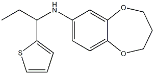 N-[1-(thiophen-2-yl)propyl]-3,4-dihydro-2H-1,5-benzodioxepin-7-amine Struktur