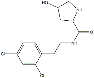 N-[2-(2,4-dichlorophenyl)ethyl]-4-hydroxypyrrolidine-2-carboxamide,,结构式