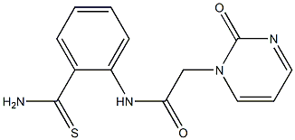 N-[2-(aminocarbonothioyl)phenyl]-2-(2-oxopyrimidin-1(2H)-yl)acetamide Structure