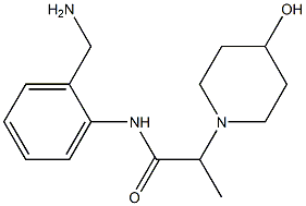 N-[2-(aminomethyl)phenyl]-2-(4-hydroxypiperidin-1-yl)propanamide 结构式