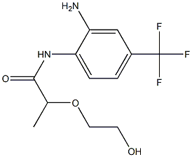 N-[2-amino-4-(trifluoromethyl)phenyl]-2-(2-hydroxyethoxy)propanamide Struktur