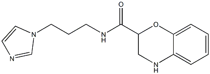 N-[3-(1H-imidazol-1-yl)propyl]-3,4-dihydro-2H-1,4-benzoxazine-2-carboxamide 化学構造式