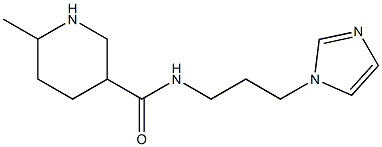 N-[3-(1H-imidazol-1-yl)propyl]-6-methylpiperidine-3-carboxamide 化学構造式