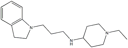 N-[3-(2,3-dihydro-1H-indol-1-yl)propyl]-1-ethylpiperidin-4-amine 结构式
