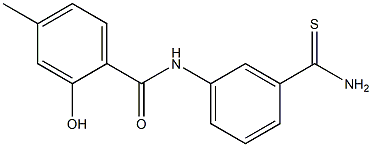 N-[3-(aminocarbonothioyl)phenyl]-2-hydroxy-4-methylbenzamide Structure