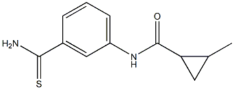 N-[3-(aminocarbonothioyl)phenyl]-2-methylcyclopropanecarboxamide Struktur