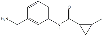 N-[3-(aminomethyl)phenyl]-2-methylcyclopropanecarboxamide 化学構造式