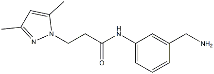 N-[3-(aminomethyl)phenyl]-3-(3,5-dimethyl-1H-pyrazol-1-yl)propanamide Structure