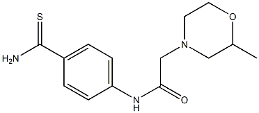 N-[4-(aminocarbonothioyl)phenyl]-2-(2-methylmorpholin-4-yl)acetamide 化学構造式