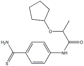 N-[4-(aminocarbonothioyl)phenyl]-2-(cyclopentyloxy)propanamide 化学構造式