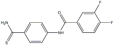 N-[4-(aminocarbonothioyl)phenyl]-3,4-difluorobenzamide,,结构式
