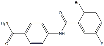 N-[4-(aminocarbonyl)phenyl]-2-bromo-5-fluorobenzamide 结构式