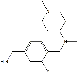 N-{[4-(aminomethyl)-2-fluorophenyl]methyl}-N,1-dimethylpiperidin-4-amine,,结构式