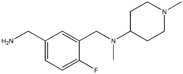 N-{[5-(aminomethyl)-2-fluorophenyl]methyl}-N,1-dimethylpiperidin-4-amine,,结构式