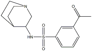 N-{1-azabicyclo[2.2.2]octan-3-yl}-3-acetylbenzene-1-sulfonamide,,结构式